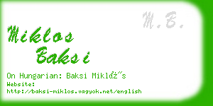 miklos baksi business card